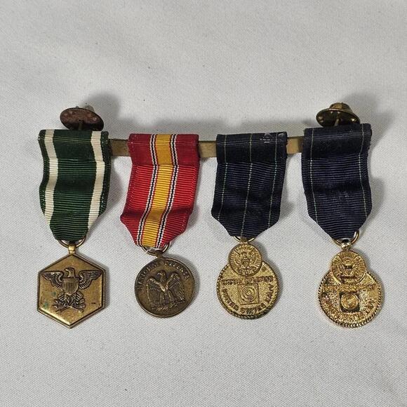Other - Vintage US Navy Milita Miniature Dinner Dress Unifor Medals Expert Pistol Rifle